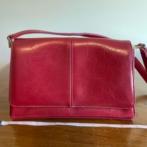 Liz Claiborne Vintage Red Leather Shoulder Bag